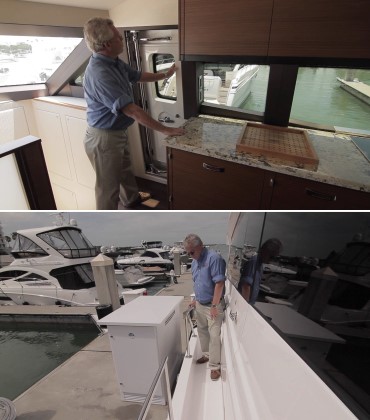 Hatteras 60 Motor Yacht side door