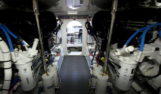 Hatteras GT59 engine room