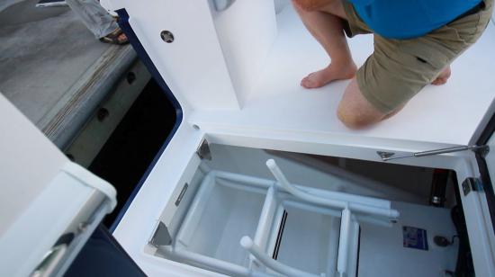 Intrepid 475 Panacea swim ladder