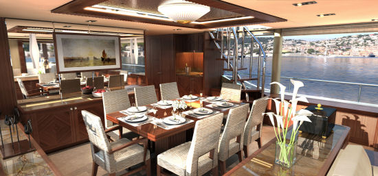 Ocean Alexander 100 Motoryacht dining area