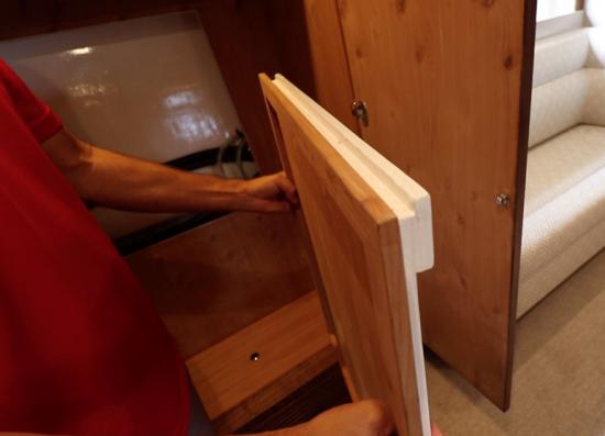 Riviera Belize 66 Sedan hanging lockers