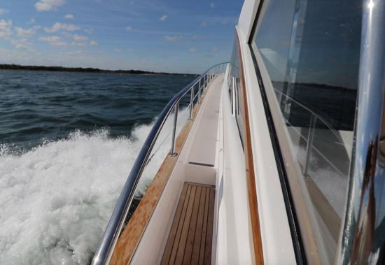 Riviera Belize 66 Sedan side deck