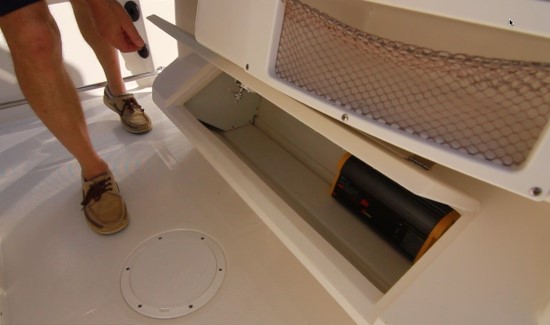 Sailfish 242CC foot rest storage