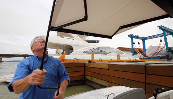 Schaefer Yachts 400 deployed bimini