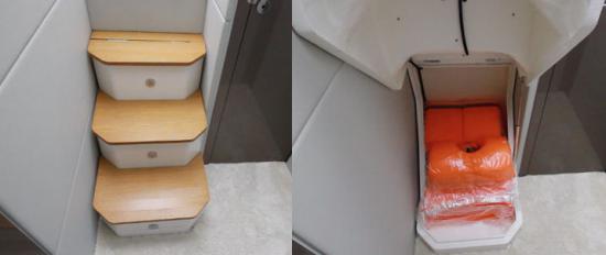 Schaefer Yachts 510 Sport stair storage