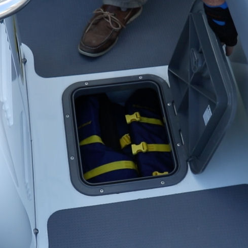 Sealegs 7.1m Sport RIB deck locker