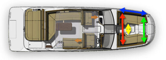 Sea Ray 270 Sundeck floor plane arrows