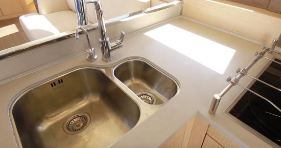 Sirena 58 galley sink
