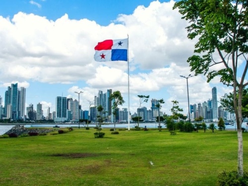 Panama, view of city/water